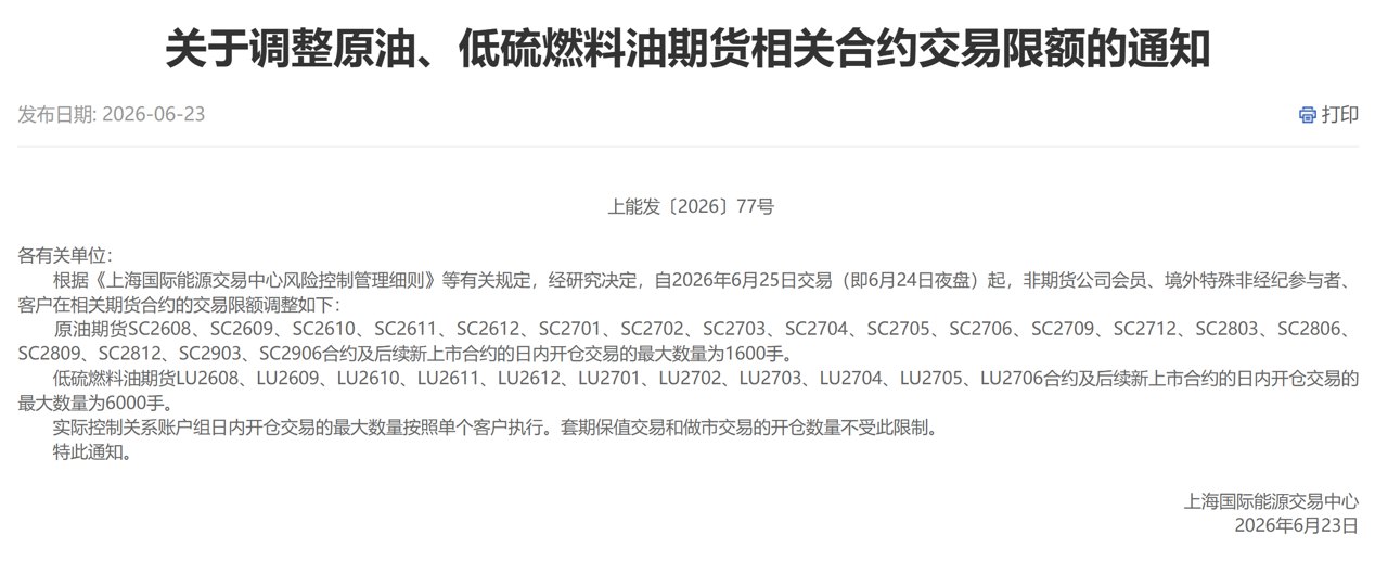 交易所最新调整!涉及原油、低硫燃料油期货